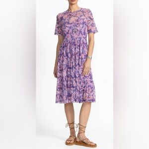 NWT Johnny Was FLORENTINA MESH TIERED DRESS, Sz S